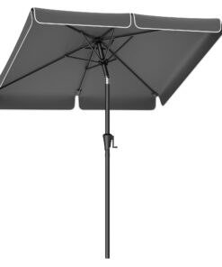 SONGMICS Rechteckiger Balkonschirm 200 x 150 cm, UPF 50+, grau, ideal für Garten und Terrasse GPU048G01 SONGMICS Knick