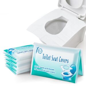 Ruitena 60 Stück Einweg Toilettenauflagen XL Matte, ideal für Reisen und öffentliche Toiletten, Spülbare Toilettenbezüge