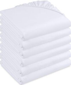 Utopia Bedding - 6-gger Spannlaken Set 180 x 200 cm - Weiß - Gebürstete Mikrofaser - 35 cm Tiefe Tasche