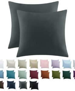 Kissenbezug 80x80 - Weich, Mikrofaser, Anthrazit, Reißverschluss, Grau, OEKO-TEX STANDARD 100 Kissenbezug 80x80 - Kopfki