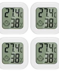 PAIRIER 4 Stück luftfeuchtigkeitsmesser Thermometer Innen Mini LCD Digital Hygrometer Gauge für Seniorenzimmer Babyzimme