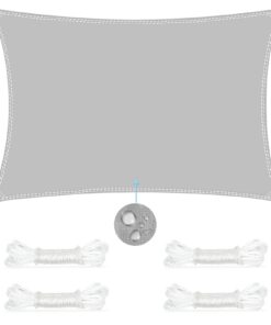 Sonnensegel wasserdicht 2×3 m – UV-Schutz Polyester (PES), inkl. Befestigungsseile, Grau/Anthrazit