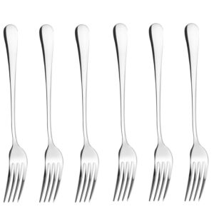 Qinglele 6 Stück Edelstahl 304 Abendessen Gabeln, 175 cm (6,9"), für Familiengelage, Festliches Essen, Hochwertige Quali