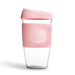 Neon Kactus wiederverwendbare Mundgeblasener Tumbler Borosilikatglas Kaffeetasse mit Deckel