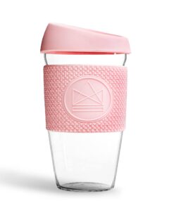 Neon Kactus wiederverwendbare Mundgeblasener Tumbler Borosilikatglas Kaffeetasse mit Deckel
