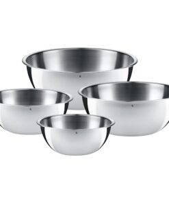 WMF Gourmet Edelstahl Schüsselset für die Küche - 4-teilig, Cromargan, stapelbar,ideal für 4 Personen