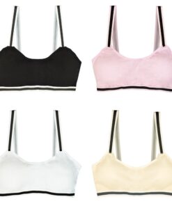 MRCC 6er Pack Mädchen Bustier Trainings-BH Nahtloser Sport-BH Gepolstert Ohne Bügel mit abnehmbaren Pads mehrfarbig