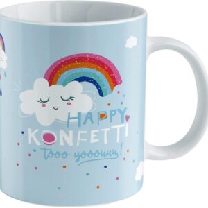 Zaubertasse H:) PPY life Regenbogen-Motiv | Motiv-Wechsel-Tasse, Porzellan, 35 cl | Geschenk lustig, Überraschung | 4640