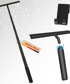 LORESJOY Hygienischer Silikon-Abzieher Dusche - Ohne Bohren für Badezimmerfenster (95cm Schwarz) LORESJOY Silikon-Abzi
