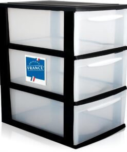 Schubladenbox A4 Kunststoff 3 transparente Schubladen für Schreibtischorganizer (8,71L)