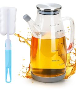 Glas Ölflasche 1L Borosilikatglas mit Messskala für Küche und Outdoor
