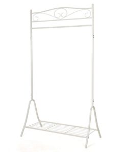 SONGMICS Kleiderständer Flur Schlafzimmer S01W Romantisch Creamweiß 90x44,5x173cm Schuhregal Schuhablage