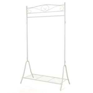 SONGMICS Kleiderständer Flur Schlafzimmer S01W Romantisch Creamweiß 90x44,5x173cm Schuhregal Schuhablage