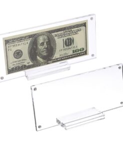 SUMTree 2 Stück Banknotenständer zum Schutz und Dekorieren, transparenter Acryl, ideal für Sammler, Geldbeutel und Zerti