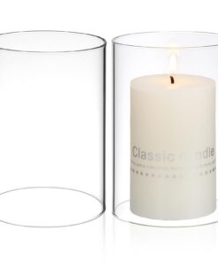 2 Stücke Transparent Zylindrische Glas Kerzenhüllen Für Tischlampen und Esszimmerleuchten - Dekoration und Schutz | Tra