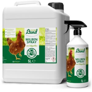 HÜHNER Land Milben Spray für Hühner XL Set 6 Liter inkl. Sprühflasche - Gegen Milben & Parasiten - Vorbeugung & Akutbeha