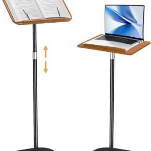 Aleawol Höhenverstellbar Leseständer, Holz Papierclip Buchhalter für Kochbücher und iPads