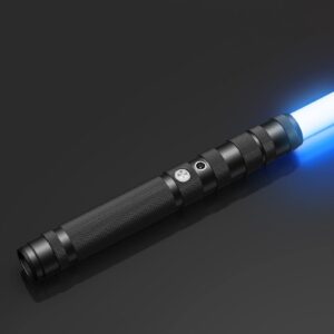 CUPCHID Lichtschwert RGB 7-Farben Metallgriff Smooth Swing USB-wiederaufladbar Soundeffekt Kinder Erwachsene 77 cm