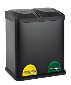 SVITA TC2X15 30L Doppelter Abfalleimer Mülltrennung Treteimer Küche Schwarz