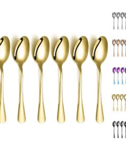 Goldene Kyraton Esslöffel 6er-Set, spülmaschinenfest, Titan-Vergoldung