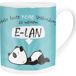 Hope & Gloria XL-Tasse Motiv "Panda E-LAN" Große Porzwolle-Tasse 60 cl Spruch darauf Geschenk für Freund und Freundin 45
