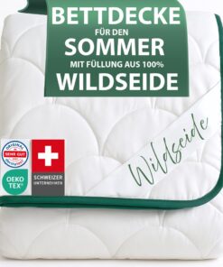 Welladora Sommerdecke 135x200 leicht | Kühlende Wildseide | Luftig und allergenfreundlich