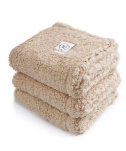 Luciphia Super Weich Premium Flauschig Hundedecke für Hunde und Katzen 1 Pack 3 Decken Beige S OEKO-TEX STANDARD 100