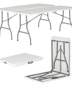 Harbour Housewares Klappbare Tischböcke 180cm (6ft) Weiß - Ideal für Picknick, BBQ & Garten