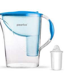 Standard-Wasserfilter PearlCo (blau) für Familie - Reduzierung von Kalk, Chlor, Blei & Kupfer - kompatibel zu Brita Clas