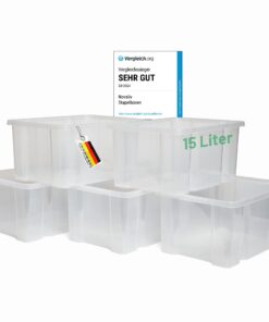 Novaliv-transparente 15L Kunststoffbox BPA-frei für Hausaufbewahrung 39x28,5x19,5 cm