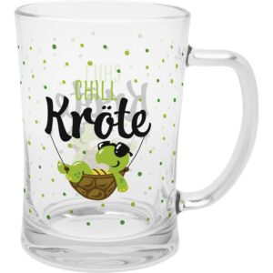 GRUSS & CO Chillkröte Bierglas 60 cl | Lustiges Geschenk für Männer | 47842
