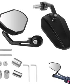 Motorrad Spiegel E-geprüft 360°Drehbar CNC-gefrästem Aluminium 7/8" 22mm kompatibel Scooter Roller ATV Moped
