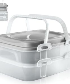Stimo Partycontainer XL Transportbox mit 2 Ebenen für Buffetessen auf Parties