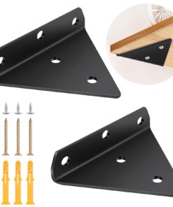 Schwebende Regalhalterung Schwarz 2 Stück, Unsichtbar für Bücherregale und Lagerregale, Dreieckshalter 8CM