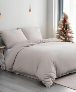 QZY Super Weiche Bettwäsche 220x240 cm für Qualitätssensoren in Beige mit 110 g/m² Qualität und Kopfkissenbezügen