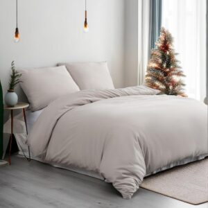 QZY Super Weiche Bettwäsche 220x240 cm für Qualitätssensoren in Beige mit 110 g/m² Qualität und Kopfkissenbezügen