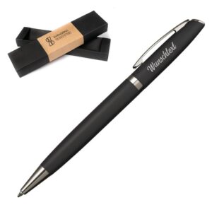 Freudestifterei Personalisierter Metall Dreh Kugelschreiber mit Gravur optional in Geschenk-Box | Kuli Stift | Kollegen