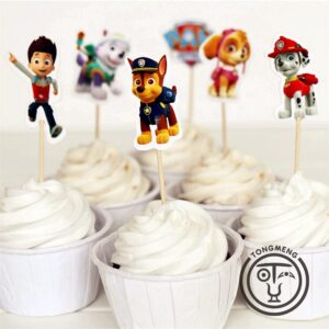 Regerly Paw Patrol Kuchen Toppers 48 Stück für Kinder Geburtstag Party Tortendeko