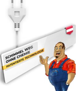 Schimmelentferner Wand & Bad - Heizung ohne Chemie - Wirksame Anti Schimmel Alternative - Potenzierter Schimmelentschalk