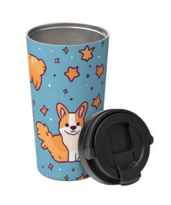EVANEM Isolierter Kaffeebecher Corgi Reisebecher Tumbler für Büro und Reisen