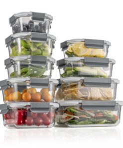 Glas-Frischhaltedosen-Set für Lebensmittel, Spülmaschinen, Mikrowellen & Gefrierschrankfreundlich - BPA-frei - 18 Teile