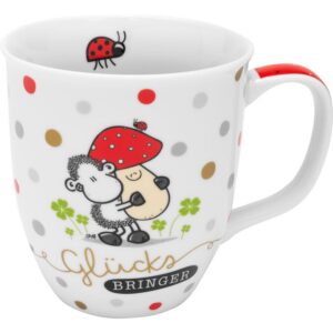 Sheepworld Glücksbringer Sprüchetasse | Porzellan | Geschenk | Silvester | 40 cl | Glücksbringer