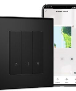 Smart WIFI Rolladenschalter Schwarz + WLAN Rolladen Zeitschaltuhr + Intelligente Rolladenschalter Unterputz + Benötigt N