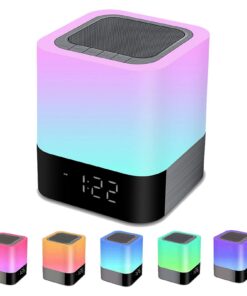Bluetooth Lautsprecher mit Licht und Wecker für Teenager | Touch dimmbarer Bluetooth Lautsprecher mit RGB Farbwechsel f