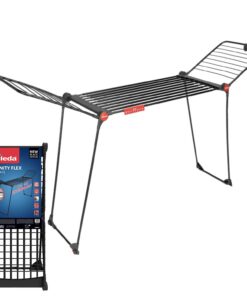 Vileda Infinity Flex Ultimate Wäscheständer Black Edition | Ausziehbares Schwarzes Teleskopgestell für Klappbare, XXL-Tr
