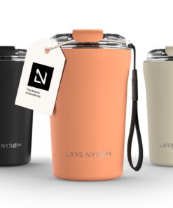LARS NYSØM Thermo Kaffeebecher to go | Edelstahl Thermomug mit Isolierung für Café & Tee | 0,38 Liter | Auslaufsicherer
