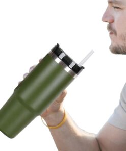 Doppelwandiger Edelstahl Vakuum Isolierbecher 30oz Grün Für Auto Und Büro
