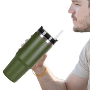 Doppelwandiger Edelstahl Vakuum Isolierbecher 30oz Grüne Autobecher Reisebecher