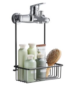 Wopeite Edelstahl Duschablage zum Hängen ohne Bohren, Shampoo Halterung für Dusche, Schwarz 25 x 13 x 35 cm
