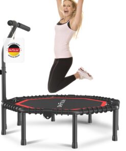 DH FitLife Fitness Trampolin klappbar und leise | Für Indoor & Outdoor | 45/50 Zoll Trampoline mit Gummiseilfederung